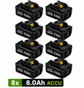 8x Makita 18V 6.0Ah Li-ion Accu – BL1830B t/m BL1860B