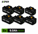 EXPER 6x Makita LXT 18V 9.0Ah Li-ion Accu – BL1830B t/m BL1860B