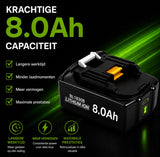 EXPER 6x 18V 8.0Ah Li-Ion Accu voor Makita LXT – Inclusief DC18RD Snellader