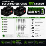 EXPER 4x Bosch Professional 18V 6.0Ah Li-Ion Accu – GBA 18V