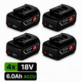 EXPER 4x Bosch Professional 18V 6.0Ah Li-Ion Accu – GBA 18V
