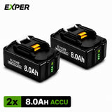 2x Makita 18V 8.0Ah Li-ion Accu – BL1830B t/m BL1860B