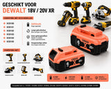 6x DeWalt XR 18V 6.0Ah Li-ion Accu + Snellader – DCB180 t/m DCB185