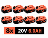 8x DeWalt XR 18V 6.0Ah Li-ion Accu – DCB180 t/m DCB185