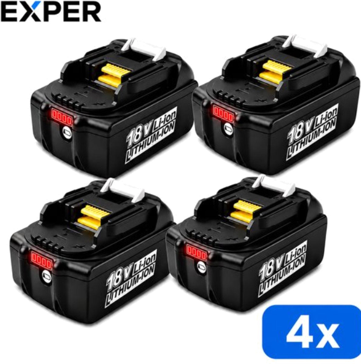 EXPER 4x Makita 18V 5.0Ah Li-ion Accu – BL1850B
