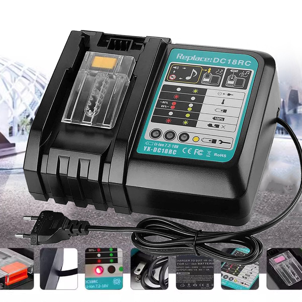 Makita DC18RC Snellader – 14.4V/18V Accu – BL1850 – Vervanging DC18RA