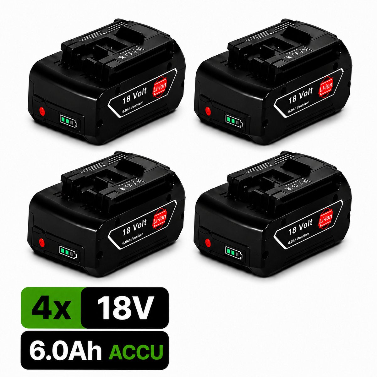EXPER 4x Bosch Professional 18V 6.0Ah Li-Ion Accu – GBA 18V