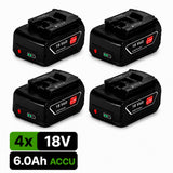 EXPER 4x Bosch Professional 18V 6.0Ah Li-Ion Accu – GBA 18V