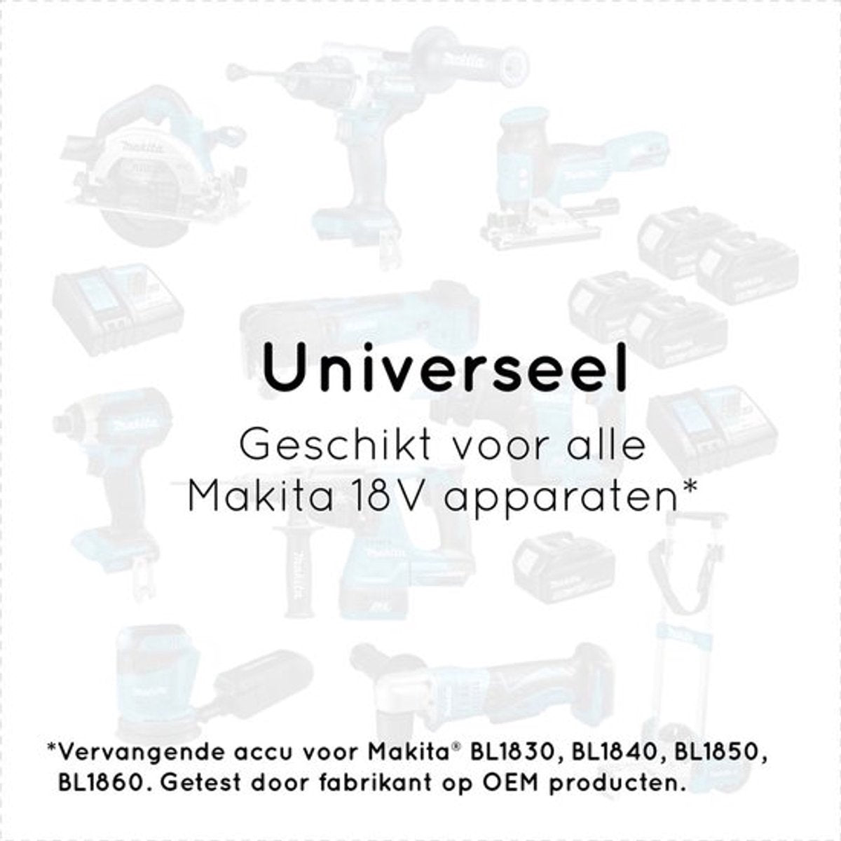 8x Makita 18V 6.0Ah Li-ion Accu – BL1830B t/m BL1860B