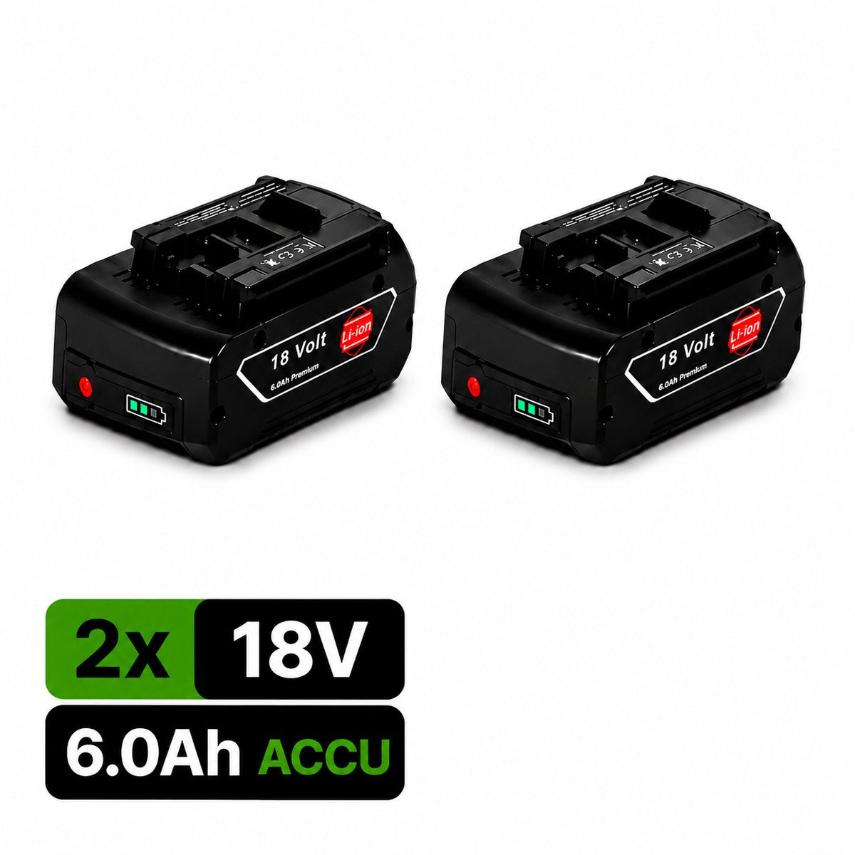 EXPER 2x Bosch Professional 18V 6.0Ah Li-Ion Accu – GBA 18V