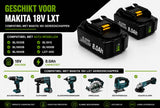 12x Makita 18V 8.0Ah Li-ion Accu – BL1880B – Compatibel met BL1830B t/m BL1860B