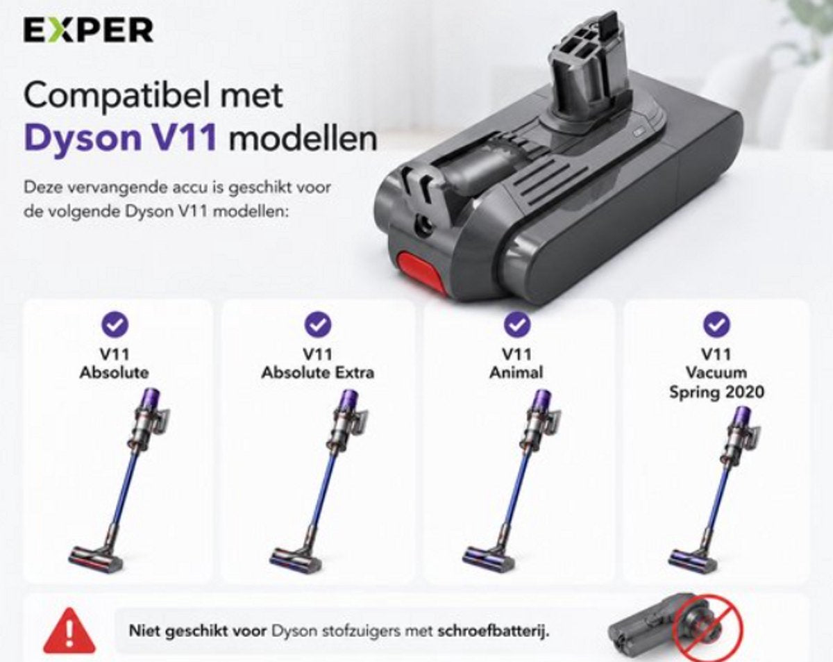 EXPER – Dyson V11 Accu – Absolute, Fluffy & Motorhead – Click Type Li-ion