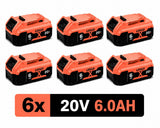 6x DeWalt XR 18V 6.0Ah Li-ion Accu – DCB180 t/m DCB185