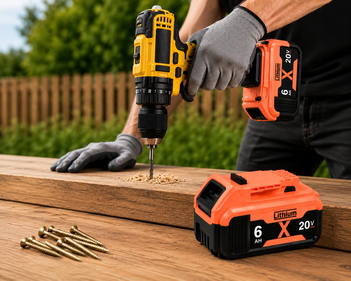 8x DeWalt XR 18V 6.0Ah Li-ion Accu + Snellader – DCB180 t/m DCB185